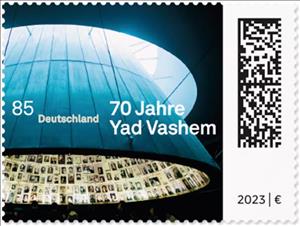 Stamp, Yad Vashem Holocaust Museum, Jerusalem, 70 Years, Germany, Federal Republic,  , Anniversaries and Jubilees, Museums, Second World War