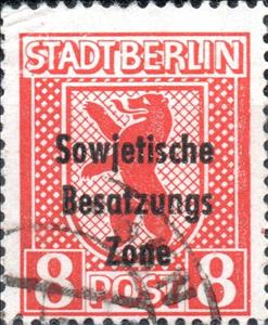 Stamp, Overprint: Sowjetische Besatzungs Zone, Germany, Soviet Occupation (General Issues),  , Bears, Coats of Arms, Heraldic Animals, Stylized Animals