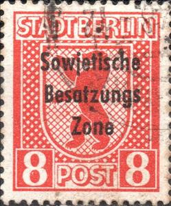 Stamp, Overprint: Sowjetische Besatzungs Zone, Germany, Soviet Occupation (General Issues),  , Bears, Coats of Arms, Heraldic Animals, Stylized Animals