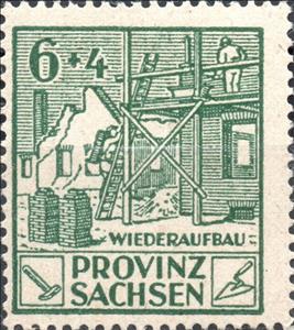 Stamp, Wiederaufbau, Germany, Soviet Occupation of Saxony,  , Architecture, Building Industry, Buildings