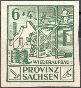 Stamp, Wiederaufbau, Germany, Soviet Occupation of Saxony,  , Architecture, Building Industry, Buildings