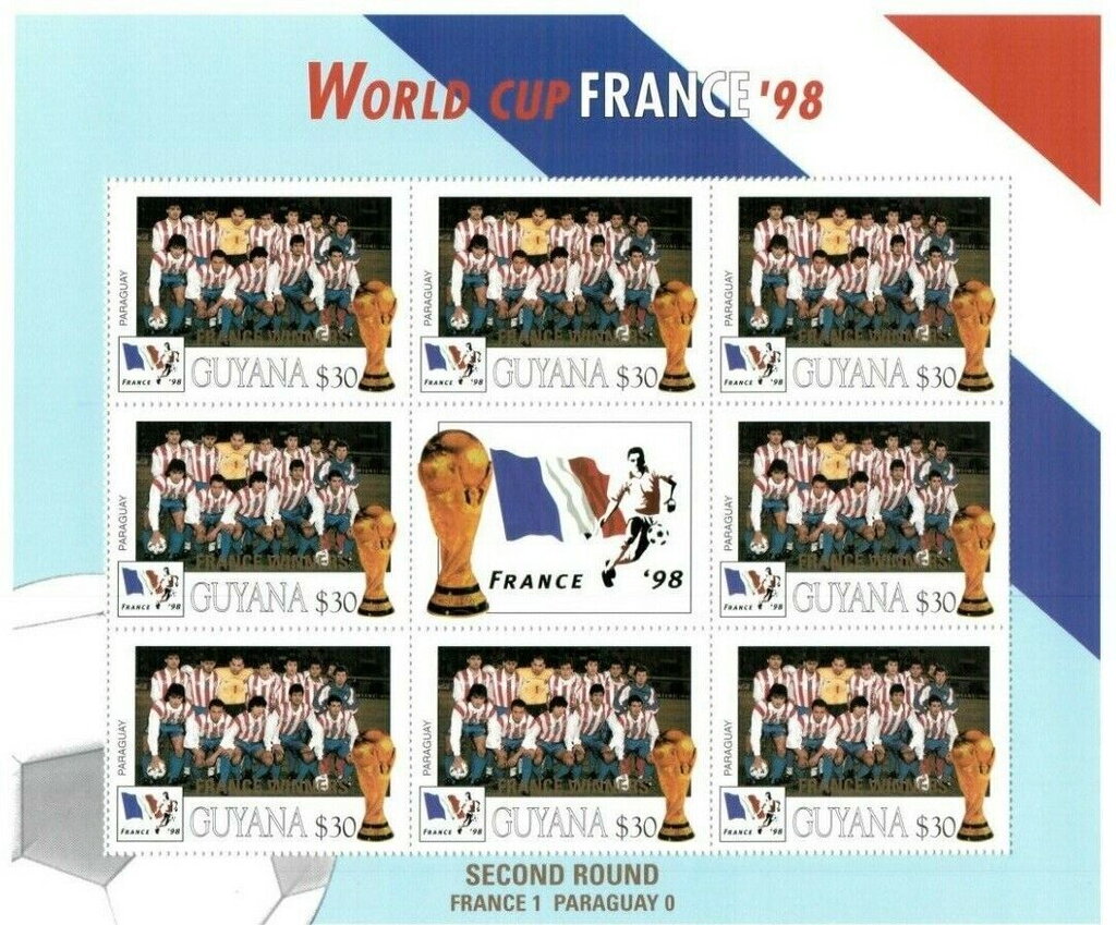 Paraguay; overprint France World Cup Winners