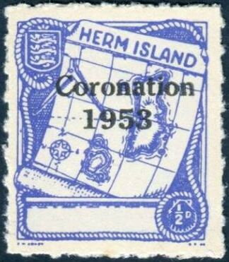 Map, blue; ovpt Coronation 1953