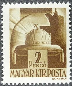 Stamp, Crown of St. Stephen, Hungary,  , Crowns and Coronets