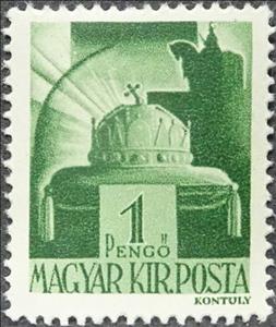 Stamp, Crown of St. Stephen, Hungary,  , Crowns and Coronets