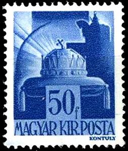 Stamp, Crown of St. Stephen, Hungary,  , Crowns and Coronets, Saints