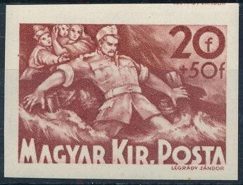 Stamp, Honvéd as saviour, Hungary,  , Disasters, Floodings, Natural Disasters