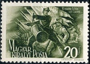 Stamp, Honvéd drummer, Hungary,  , Army, Flags, Military Forces, Music, Musical Instruments, Musicians