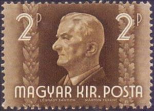 Stamp, Miklós Horthy, Regent of Hungary, wmk. 10, Hungary,  , Famous People, Heads of State, Men