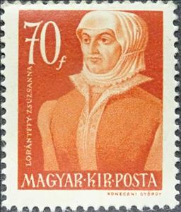 Stamp, Zsuzsanna Lórántffy (1600-1660), Hungary,  , Women