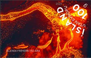Stamp, Merardalagos Lava Flow, Reykjanes, Iceland,  , Anniversaries and Jubilees, Volcanos