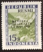 Overpint RESMI "MERDEKA / DJOKJAKARTA / 6 DJULI 1949"