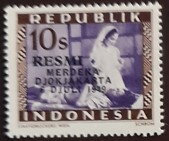 Overpint RESMI "MERDEKA / DJOKJAKARTA / 6 DJULI 1949"