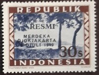 Overpint RESMI "MERDEKA / DJOKJAKARTA / 6 DJULI 1949"