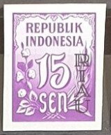 Stamp, Rice and Cotton, Indonesia, Riau,  , Agriculture, Numbers, Plants (Flora)