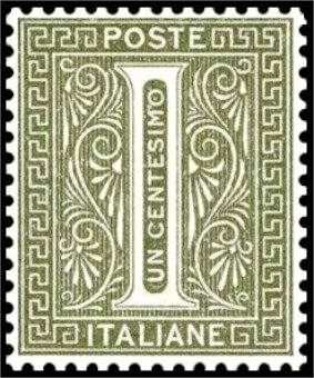 Number one with ornaments in a rectangular frame
