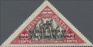 Stamp, Coronation of Mindaugas (1253) op, Lithuania,  , Triangle Stamps