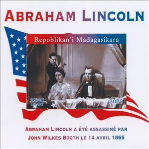 Souvenir Sheet, Abraham Lincoln Assassination, Madagascar,  , Heads of State, Politicians