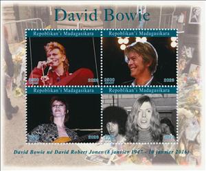 Mini Sheet, David Bowie, Madagascar,  , Famous People, Music, Musicians, Singers