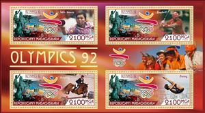 Mini Sheet, Olympic Games in Barcelona in 1992, Madagascar,  , Olympic Games, Sports