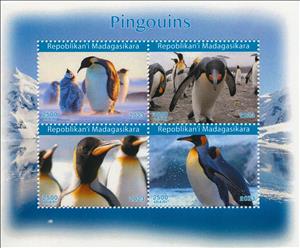 Mini Sheet, Penguins, Madagascar,  , Birds, Penguins