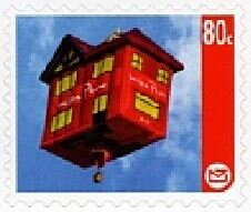 Stamp, House Hot Air Balloon - Mike Pero Real Estate, New Zealand,  , Advertisements, Air Balloons, Houses