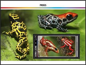 Souvenir Sheet, Epipedobates tricolor, Sierra Leone,  , Frogs, Reptiles