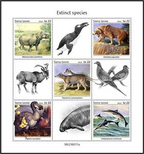 Mini Sheet, Extinct Species, Sierra Leone,  , Prehistorical Animals, Prehistory