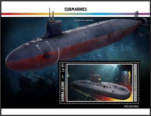 Souvenir Sheet, Kilo Class Submarine, Sierra Leone,  , Navies, Submarines