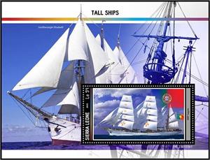 Souvenir Sheet, NRP Sagres, Sierra Leone,  , Sailing Ships