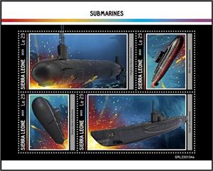 Mini Sheet, Submarines, Sierra Leone,  , Navies, Submarines