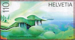 Stamp, Metascape (by Artificial Intelligence), Switzerland,  , Computer Sciences, Landscapes