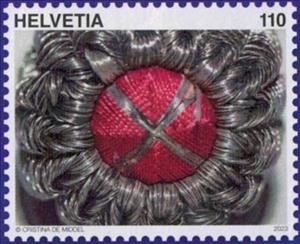 Stamp, Ornamental Button, Switzerland,  , Symbols