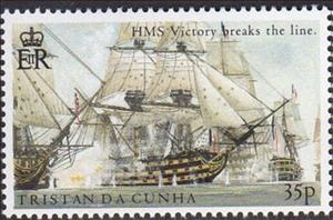 Stamp, HMS Victory, Tristan da Cunha,  , Anniversaries and Jubilees, Naval Battles, Sailing Ships
