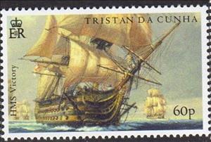 Stamp, HMS Victory, Tristan da Cunha,  , Anniversaries and Jubilees, Naval Battles, Sailing Ships