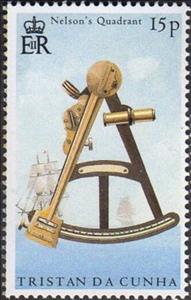 Stamp, Nelson's Quadrant, Tristan da Cunha,  , Anniversaries and Jubilees, Measuring Instruments, Naval Battles