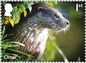 Stamp, Otter (Lutrinae), United Kingdom of Great Britain & Northern Ireland,  , Animals (Fauna), Mammals, Otters