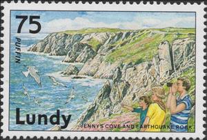 Stamp, Discover Lundy, Jenny's Cove and Earthquake Rock, United Kingdom of Great Britain & Northern Ireland,  , Islands