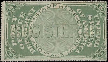 Stamp, Post Office Department - Registered, United States of America,  , Letters (Alphabet)