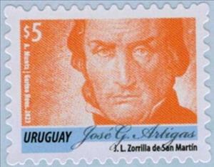 Stamp, José Gervasio Artigas (2023 Imprint), Uruguay,  , Famous People, Generals, Heads of State (Military), Heroes, Independency Activists, Military Officers, Politicians, Государственный деятель