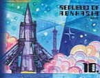 Stamp, First Soviet ICBM, Abkhazia,  , Outer Space, Space Traveling, Spacecrafts