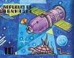 Stamp, Soviet moon rocket Zond-5, Abkhazia,  , Outer Space, Space Traveling, Spacecrafts
