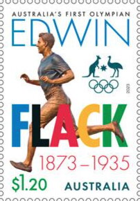 Stamp, Edwin Flack, First Australian Olympian, Australia,  , Athletes, Olympic Games, Sports