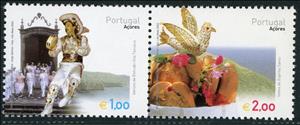 Se-tenant, Carnival on Terceira Island, Azores,  , Carnival