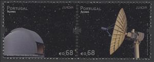 Se-tenant, Europa, Azores,  , Astronomy, C.E.P.T. / Europe, Satellite Dishes