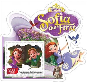 Souvenir Sheet, Animation, Cartoons Disney Sofia the First, Cameroun,  , Cartoons, Comics, Disney