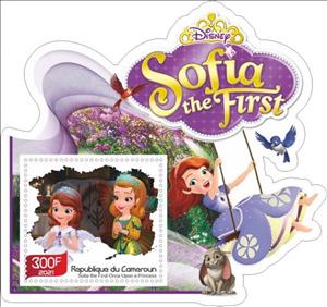 Souvenir Sheet, Animation, Cartoons Disney Sofia the First, Cameroun,  , Cartoons, Comics, Disney