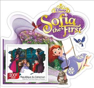 Souvenir Sheet, Animation, Cartoons Disney Sofia the First, Cameroun,  , Cartoons, Comics, Disney