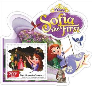 Souvenir Sheet, Animation, Cartoons Disney Sofia the First, Cameroun,  , Cartoons, Comics, Disney