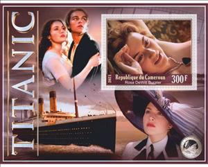 Souvenir Sheet, Animation, Cartoons Titanic, Cameroun,  , film